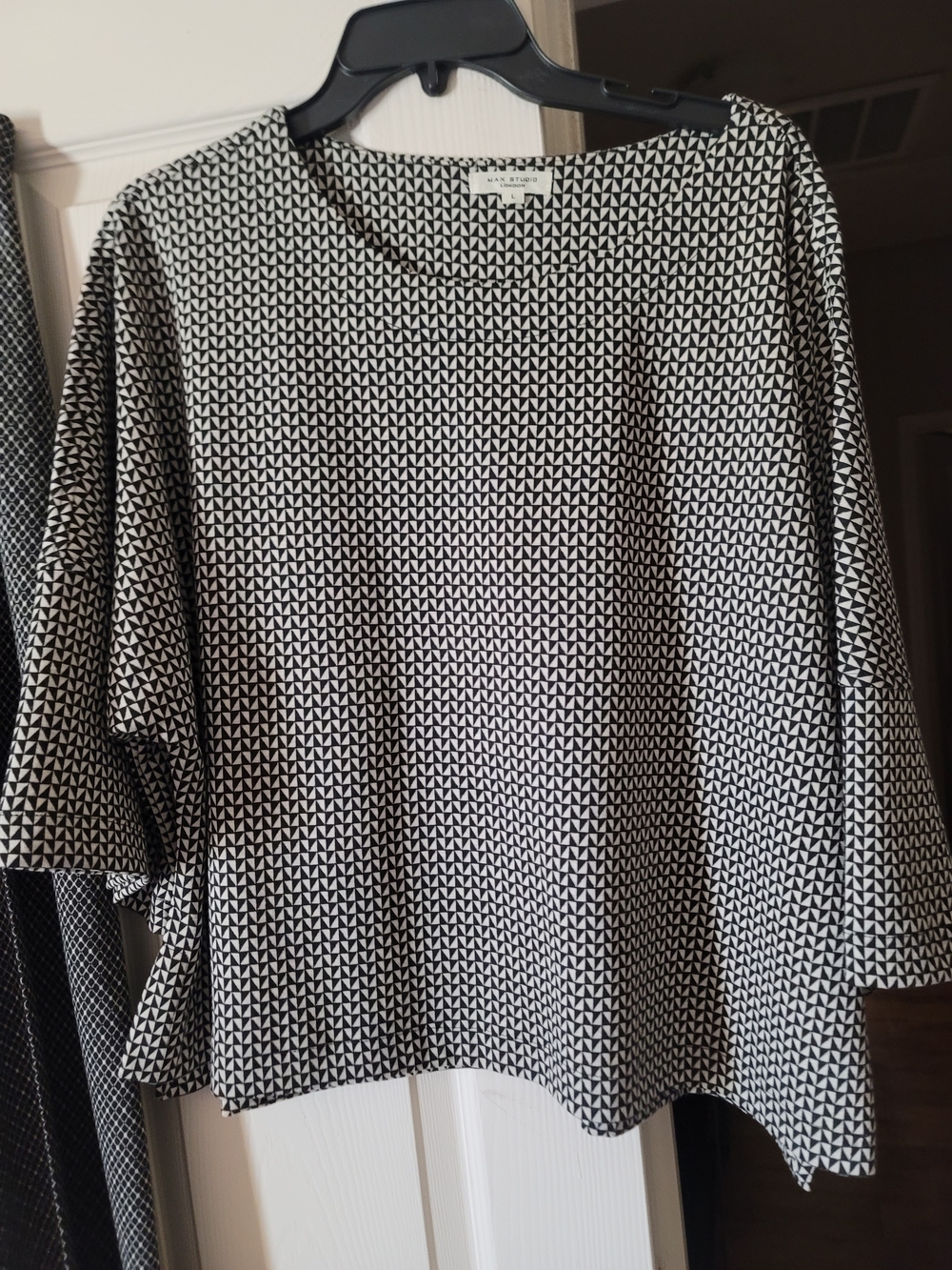 Black & White Geometric Boxy Top
